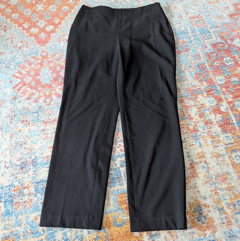 Talbots Women’s 6 Petite Classic Slim Black Dress Pants Side Zip Work Career 199